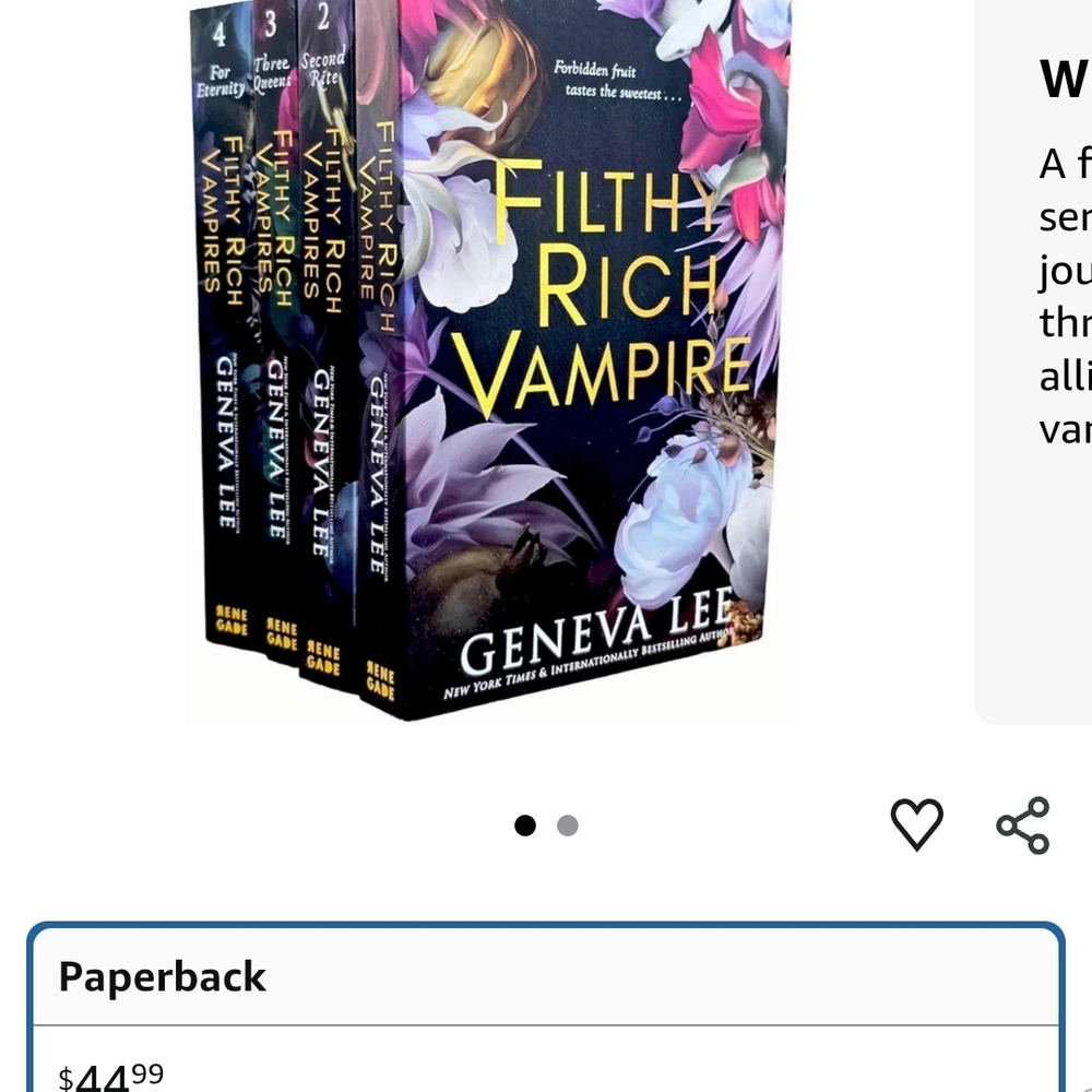 Geneva Filthy Rich Vampire Book Set - Black and Purple